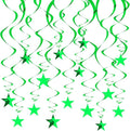 BEISHIDA Green Star Hanging Swirl Decorations, Hanging Gold Party Supplies by Beishida