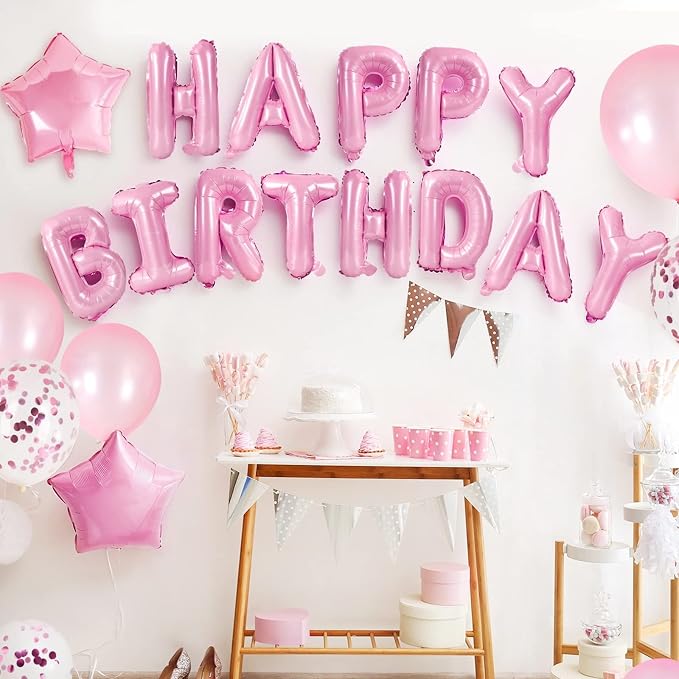 CANREVEL Happy Birthday Banner Decorations + 8Pcs Star Balloons, - Image 5