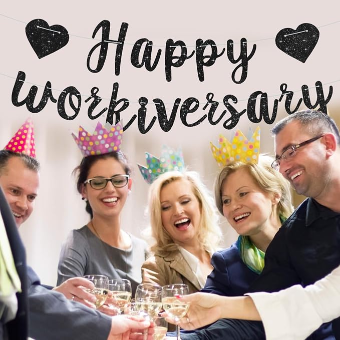 Black Glitter Happy Workiversary Banner - Image 5