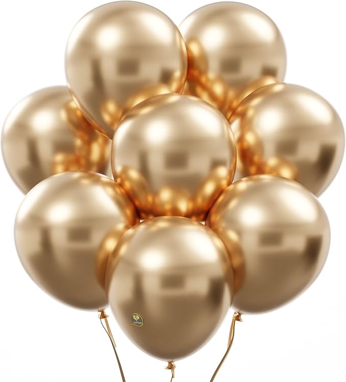 AFTERLOON® Biodegradable Natural Rubber Latex Balloons 24 pcs Chrome Champagne by AFTERLOON%C2%AE