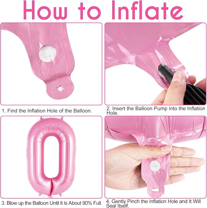Pink Number 10 Balloon, 40 Inch Big Large Foil Helium Number Balloons, Giant - Image 7
