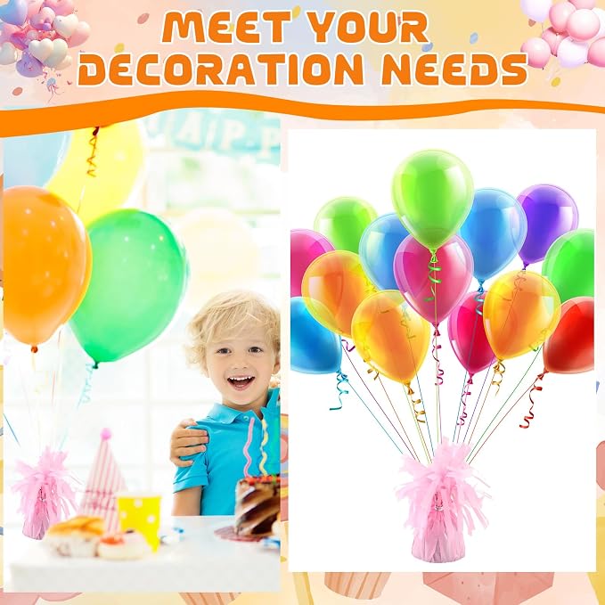 4 Pcs Pink Metallic Balloon Weights Holder Anchors Balloon Holder Weights - Image 6