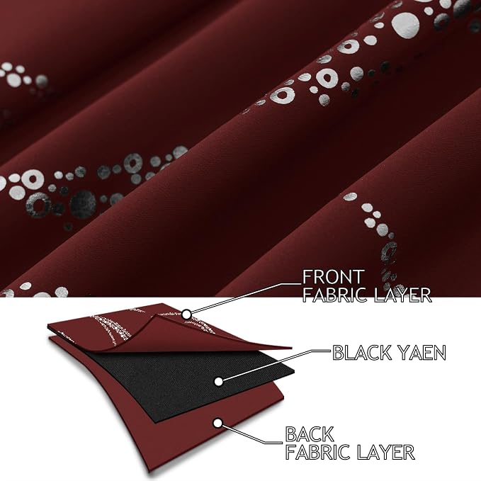 Yakamok Burgundy Blackout Curtains - Image 4