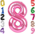 40 Inch Pink Number 8 Balloon Birthday Party Decorations by Hadoife
