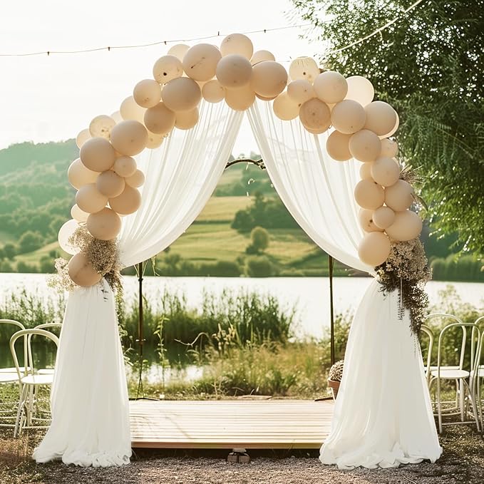 Ivory Wedding Arch Draping Fabric Backdrop Drapes Sheer 28.7"x 20FT | Sheer - Image 5