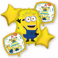 Minions Birthday Party Supplies 5pc Foil Balloon Bouquet by Unknown