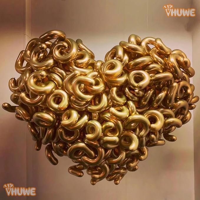 260 Balloons Metallic Gold, Thickened 100 Pack Long Balloons Twisting Skinny - Image 4