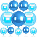 Biapian 12 Pcs Blue and Iridescent Round Balloons Foil, Large Blue Bubble by BIAPIAN
