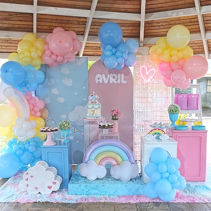 Pastel Balloons, 12 Inch 35PCS Light Pink Blue Yellow White Latex Balloon - Image 8