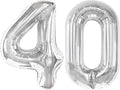 Silver Number 40 Balloon 40 Inch, 40th Birthday Decorations Men Women | Foil by IWERP
