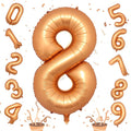 Foil 8th Birthday Number Balloon, Large Orange Helium 8 Balloons Decor by Isndare