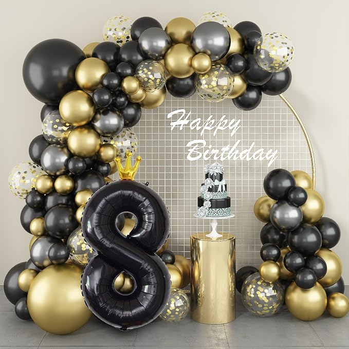 3rd Birthday Number Balloons for Girls, 40 Inch Black Foil Number Balloons - Image 5