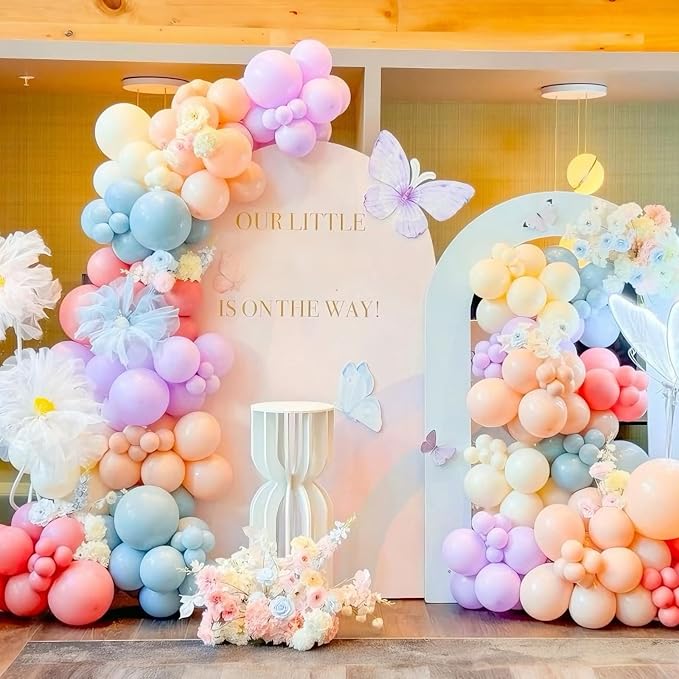 Pastel Balloons 12INCH Macaron Pink Blue Purple Yellow Light Rainbow Latex - Image 6