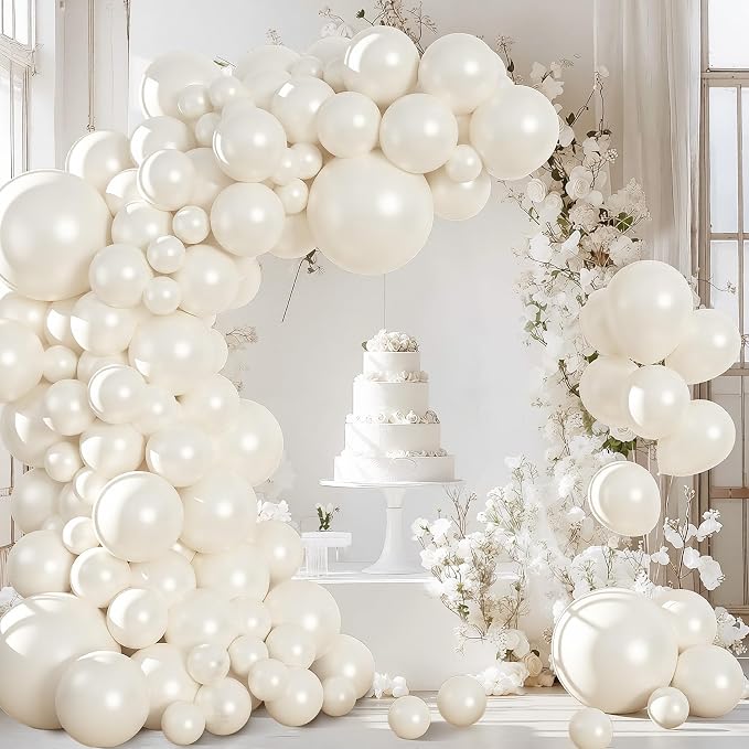 Amandir 153pcs Pearl White Balloons Arch Garland Kit Different Sizes | 18 12 10 - Image 6