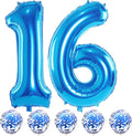 Blue 16 Birthday Balloon Numbers, 40 Inch Large Foil Number 1 & 6 Balloons by Lingqiang