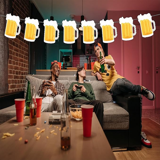 Beer Birthday Banner Beer Mug Pennant Banner - Image 4