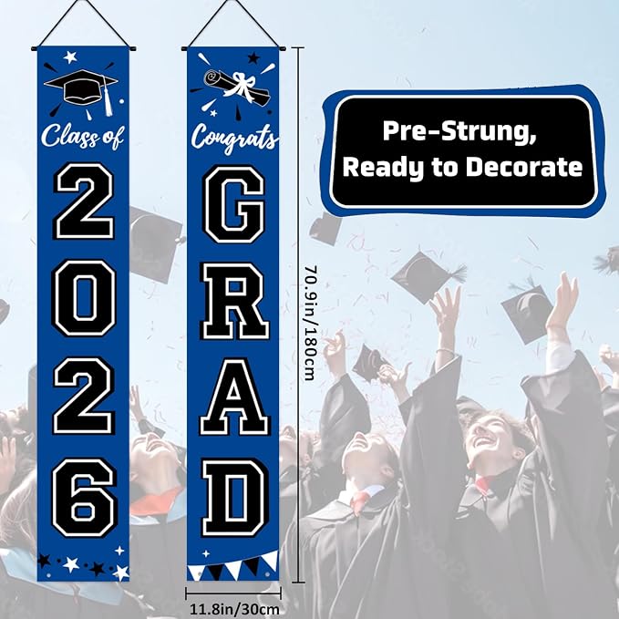 Graduation Decorations 2026, Graduation Banner Class of 2026, Congrats Grad - Image 3