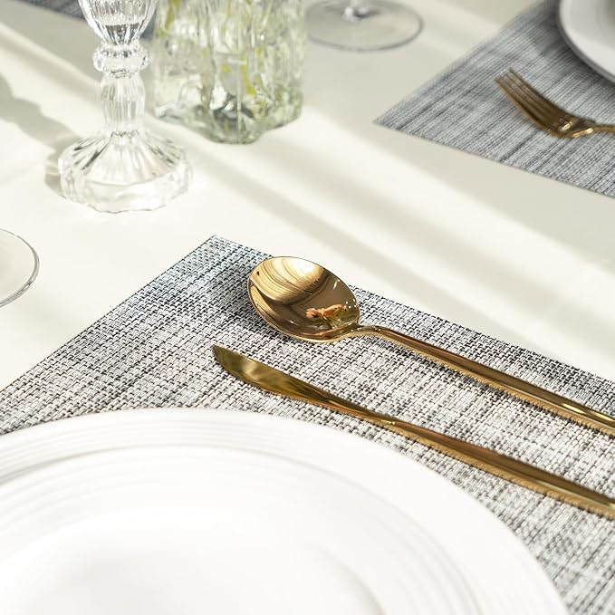 Placemats Set of 12 Vinyl/Plastic Woven Place Mats - Image 7