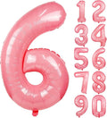 Macaron Pink Number 6 Balloon 40in Large Helium Foil Polyester Film Balloon | by Exquisitehighqualitypartydecorationstomeetyoureveryneed%EF%BC%81