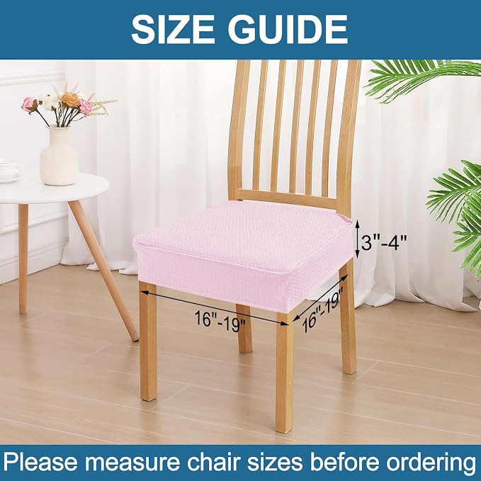 Smiry Waterproof Seat Covers for Dining Room Chairs, No Rear Covers | Stretch - Image 2