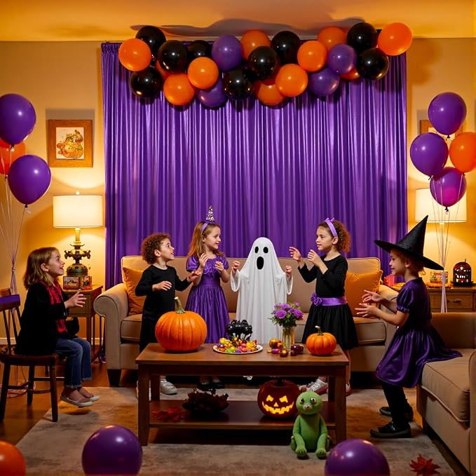 gogoparti 10x10FT Purple Sequin Backdrop Curtain - Image 8
