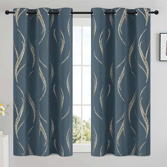 Yakamok Stone Blue Blackout Curtains - Image 2