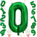 Dark Green Number Balloons for Kids, 40 Inch Foil Helium 0-9 Set Balloons by Isndare