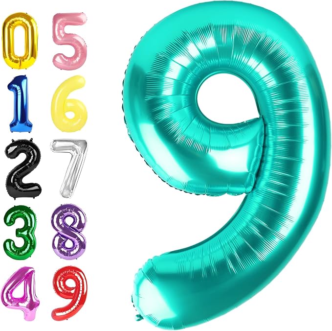 Happy Birthday Balloon 40 Inch Blue-Green 8 Balloon by Argthjy
