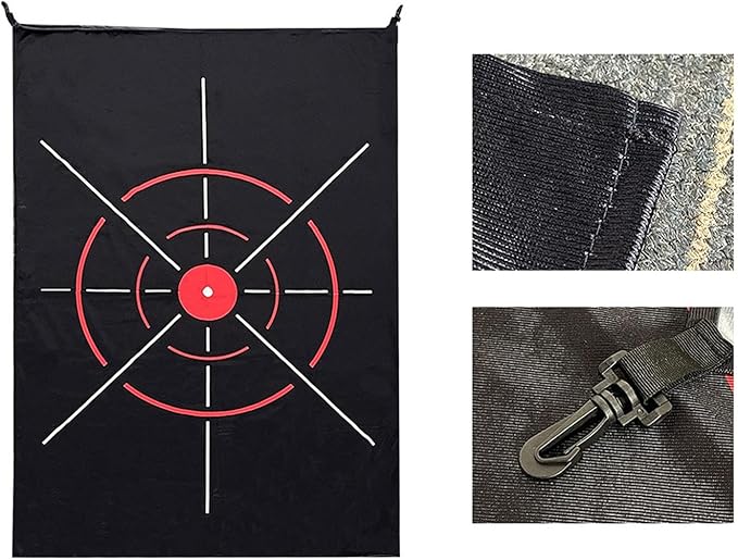 Hitting Net Golf Target Cloth Hanging Circle Backstop Swing Black Portable for Indoor Backyard Practice Golfer Accessories
