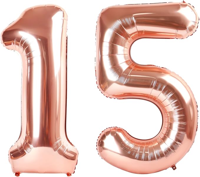Numbers 14 Balloon 40Inch Rose Gold Balloons by Argthjy