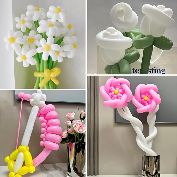 100Pcs White 260 Balloons, Skinny Long Balloon - Image 5