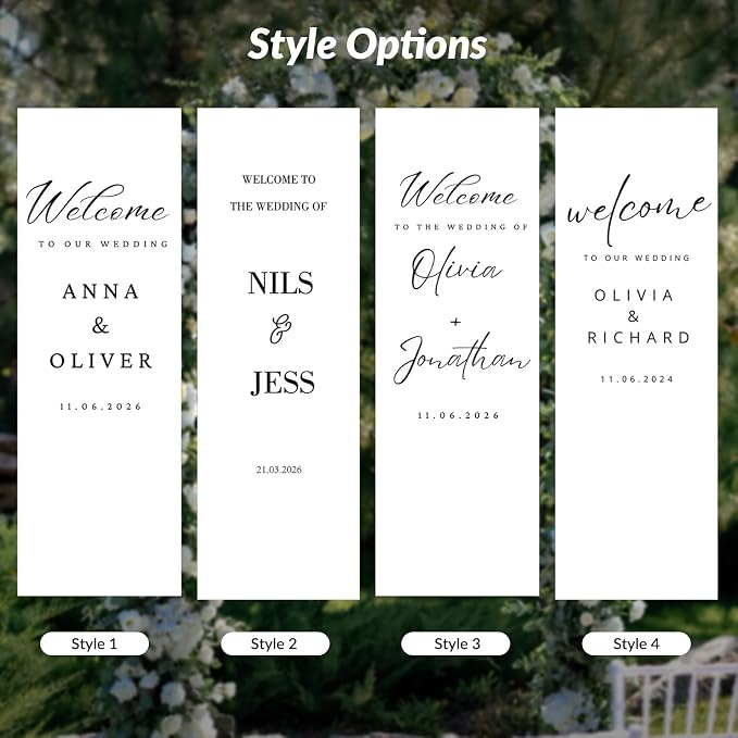 Custom Wedding Welcome Sign Banner, Sheer Fabric Hanging Wedding Entrance Decor - Image 8