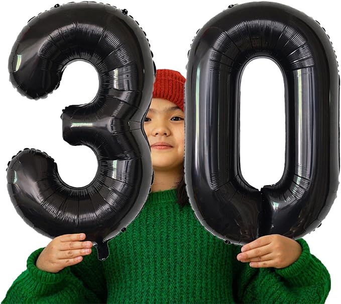 Number Balloons Black Party Balloon - Image 4