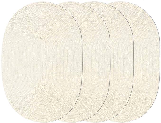 AHHFSMEI Placemats Set of 4 for Dining Table Washable Woven Non-Slip 18x12 - Image 2