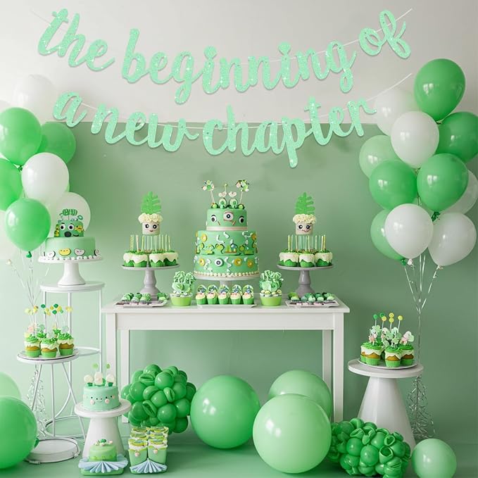 BEISHIDA Light Green Pre-Strung The Beginning of A New Chapter Banner | Glitter - Image 6