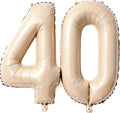 Beige Number 40 Balloons 40 Inch Giant Beige 40 Foil Mylar Balloons by COLORFULELVES