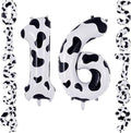 40 Inch Cow Print Number 16 Balloon by TNCDJKPA