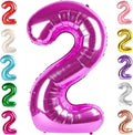 2 Balloon Numbers Birthday Decorations, 40In Rose Purple Balloons by Mluchee