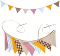 2Pcs Triangle Bunting Flag No-DIY Cotton Fabric Garland Reusable Party Banner by DIAKOPES