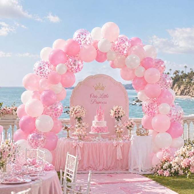Balloons Pink and White, 60 Packs 12 Inch Light Pink White Balloons - Image 4