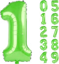 40 Inch Number 1 Balloons for 1st Birthday Party Decorations, 0-100 Fruit Green by FOBELEC