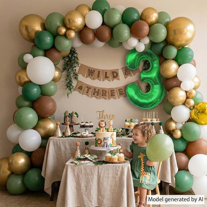 Green Number 3 Balloon 40 Inch, Foil Numeral - Image 6