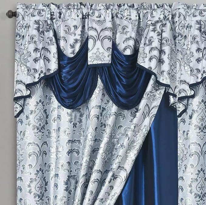 GOHD Samba Star Jacquard Window Curtain 2PC Panels.W54 xL90.Navy Blue - Image 4
