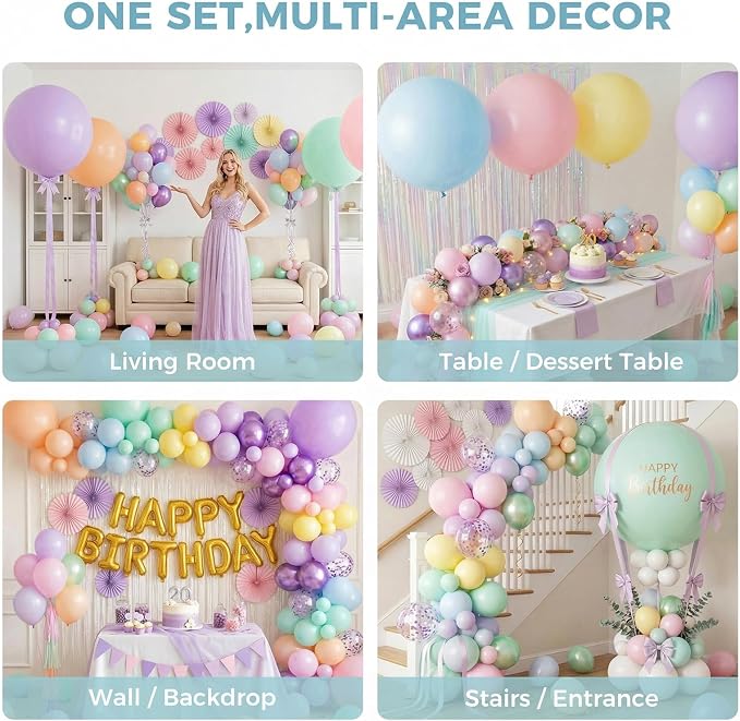 LOVESTOWN 12 PCS Pastel Large Macaron Balloons, 36 Inch Multicolor Macaron | - Image 4