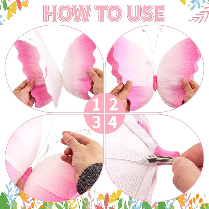SUNBEAUTY Butterfly Party Decorations Hanging Gradient Colors Butterfly - Image 3