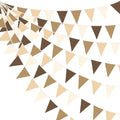 32Ft Brown Party Decorations Brown Pennant Banner Fabric Triangle Flag Bunting by pinkblume