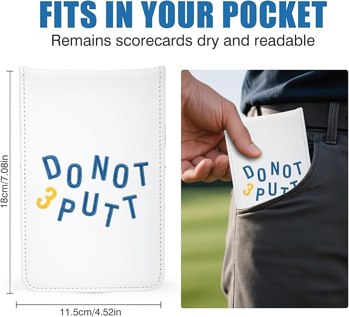 Leather Golf Scorecard Holder - Golf Scorecard & Yardage Book Holder Cover Universal Fit for Scorecard, Golf Accessories Fit for Most Back Pocket Golf Gifts