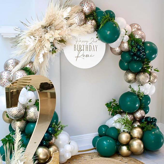 Voircoloria 90pcs Dark Green Balloons Garland Arch Kit, 18 12 10 5 Inch | - Image 6