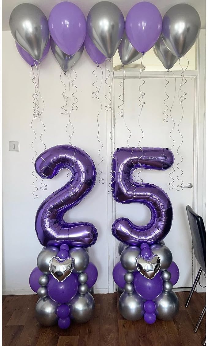 Number 15 Purple Balloons 40 Inch Giant Purple 15 Number Foil Helium Balloons - Image 7