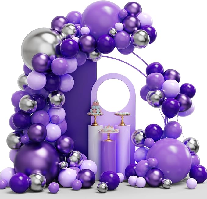 YMSZ Purple Balloon Garland Arch Kit, Baby Shower Decorations by YMSZ